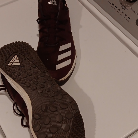 Mens Size 14 Adidas Shoes( Maroon W/ White Stripes) - Picture 7 of 8